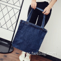 2022 Hot Sale Blue Jean Canvas Custom Denim Tote Bag για κορίτσια